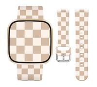 Vozehui Cute Checkered Strap Silicone Strap Compatible with Fitbit Versa 4 3/Sense/Sense 2,Soft Silicone Cute Replacement Straps for Women Men