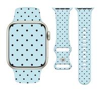 Vozehui Cute Polka Dot Silicone Strap Compatible with Apple Watch Strap 38mm 40mm 41mm 42mm,Soft Replacement Sport Straps for iWatch SE Series 11 11 10 9 8 7 6 5 4 3 2 1 Women Men，Blue