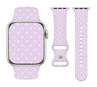Vozehui Cute Polka Dot Silicone Strap Compatible with Apple Watch Strap 42mm 44mm 45mm 49mm,Soft Replacement Sport Straps for iWatch SE Series 11 11 10 9 8 7 6 5 4 3 2 1 Women Men，Purple