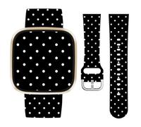 Vozehui Cute Polka Dot Strap Silicone Strap Compatible with Fitbit Versa 4 3/Sense/Sense 2,Soft Silicone Cute Replacement Straps for Women Men