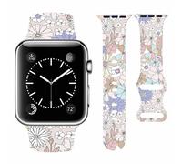 Vozehui Flower Silicone Strap Compatible with Apple Watch Strap 42mm 41mm 40mm 38mm,Soft Silicone Replacement Straps for iWatch SE Series 11 10 9 8 7 6 5 4 3 2 1, Women Men