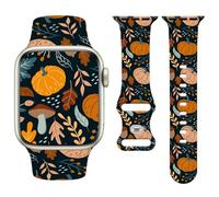 Vozehui Halloween Holiday Watchband Compatible with Apple Watch Pumpkin 38mm 40mm 41mm 42mm 44mm 45mm 49mm Women Men,Soft Silicone Cute Sport Strap for iWatch Series 11 10 9 8 7 6 5 4 3 2 1 SE Ultra