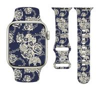 Vozehui Halloween Holiday Watchband Compatible with Apple Watch Skull 38mm 40mm 41mm 42mm 44mm 45mm 49mm Women Men,Soft Silicone Cute Sport Strap for iWatch Series 11 10 9 8 7 6 5 4 3 2 1 SE Ultra