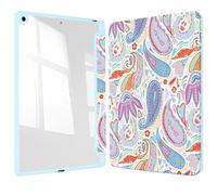Vozehui iPad Case 11/10.9 Inch (A16)11/10th Gen/10.2 Inch 9th/8th/7th Gen/9.7 In.5th/6th/Air 11 In.M3/M2 w/Clear Back Shell w/Pencil Holder,Tri-fold Stand Cover w/Auto Sleep Wake Paisley