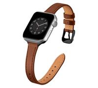 Vozehui Leather Straps Compatible with Apple Watch Strap 38/40/41/42/44/45/49mm,Women Men Slim&Thin Leather Replacement Wristband for Apple Watch Series 11 10 9 8 7 6 5 4 3 2 1 & iWatch SE,Ultra