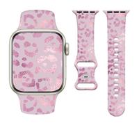 Vozehui Leopard Print Silicone Straps Compatible with Apple Watch Band 38mm/40mm/41mm/42mm for Men and Women,Soft,Waterproof and Durable Band for iWatch Series 11/10/9/8/7/6/5/4/3/2/1/SE/Ultra