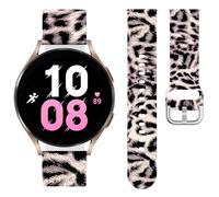 Vozehui Leopard Printed Soft Silicone Strap Compatible with Samsung Galaxy Watch 7/6/5/4/FE Band 40/44mm, 20mm Silicone Replacement for Samsung Galaxy Watch 3/5 Pro 45mm/Active 2,Women