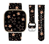 Vozehui Pentagram Silicone Straps for Fitbit Versa 4 3 Sense Sense 2, Soft, Unique Printing Technology, Comfortable to Wear, Waterproof and Durable Replacement Band for Men Women