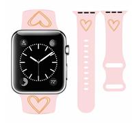 Vozehui Pink Love Print Silicone Strap Compatible with Apple Watch Strap 42mm 40mm 41mm 38mm,Soft Silicone Replacement Straps for iWatch SE Series 11 10 9 8 7 6 5 4 3 2 1, Women Men
