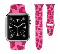 Vozehui Strap Compatible with Apple Watch 38mm 40mm 41mm, Soft Silicone with Smile Leopard Butterfly Fragon Printed Design Strap for iWatch Strap Series SE 8 7 6 5 4 3 2 1 for Women and Men