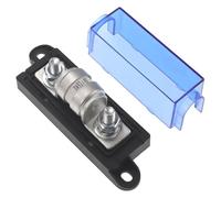 VOZINMOST Class T Fuse with Block 150V DC 100 Amp Black & Blue Panel Mount 2 Pole Screw Connector ABS Copper Silver Plated for Inverter Car Audio System(1 Pack)