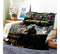 VOZMIO Cyberpunk 2077 Flannel Warm Soft Plush on The Sofa Bed Blanket Suitable for Air Conditioning Blanket Nap Blanket (40 * 60 in(100 * 150 CM))