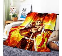 VOZMIO Demon Slayer Flannel Warm Soft Plush on The Sofa Bed Blanket Suitable for Air Conditioning Blanket Nap Blanket (D,40 * 60 in(100 * 150 CM))
