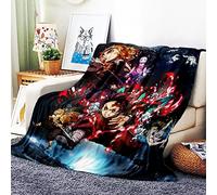 VOZMIO Demon Slayer Flannel Warm Soft Plush on The Sofa Bed Blanket Suitable for Air Conditioning Blanket Nap Blanket (A,40 * 60 in(100 * 150 CM))