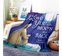 VOZMIO I Love You To The Moon and Back Flannel Warm Soft Plush on The Sofa Bed Blanket Suitable for Air Conditioning Blanket Nap Blanket (60 * 80 in(150 * 200 CM))