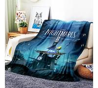 VOZMIO Little Nightmares Flannel Warm Soft Plush on The Sofa Bed Blanket Suitable for Air Conditioning Blanket Nap Blanket (A,40 * 60 in(100 * 150 CM))