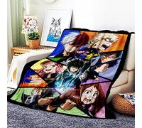 VOZMIO My Hero Academia Flannel Warm Soft Plush on The Sofa Bed Blanket Suitable for Air Conditioning Blanket Nap Blanket (A,40 * 60 in(100 * 150 CM))