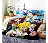 VOZMIO The Seven Deadly Sins Flannel Warm Soft Plush on The Sofa Bed Blanket Suitable for Air Conditioning Blanket Nap Blanket (40 * 60 in(100 * 150 CM))