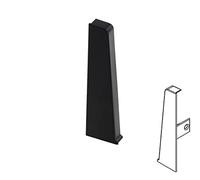 VP High Line 2.5m PVC Skirting Board - Left End Cap - Black Matt