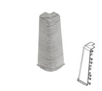 VP Plastic Skirting Board - High Line 2.5m PVC Skirting Board - External Corner - Light Grey Oak - 78