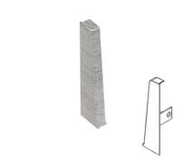 VP Plastic Skirting Board - High Line 2.5m PVC Skirting Board - Left End Cap - Light Grey Oak - 78