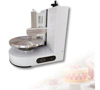 VPAIUNCKU Automatic Electric Cake Cream Spreading Machine - Stainless Steel Icing Smoother, Adjustable Speed Turntable For 4-12 Inch Cakes, Professional Cake Decorating Coating white