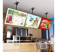 VPAIUNCKU Commercial 3 Pcs Ultra-Thin Led Backlit Digital Menu Board - Snap Frame Light Box Advertising Screen, Wall Mounted Electronic Billboard for Restaurant, Cafe, Shop Black-Border 60×90cm