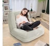 VPAIUNCKU Human Dog Bed, Convertible Lazy Sofa Bed With 5 Adjustable Position, Tatami Sofa Bed Bean Bag Sofa With 2 Soft Pillows For Bedroom Living Room Office Beige