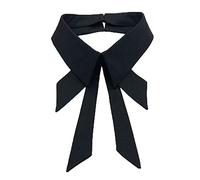 Vpang Detachable Fake Collar Lapel Plaid Blouse False Collar Choker Peter Pan Necklace Neck Bow Tie, Black, Medium