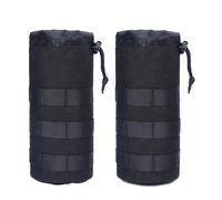VPB 2pcs Molle Water Bottle Holder,Sports Molle Water Bottle Pouch,1000D Nylon Water Bottle Carrier Bag With Drawstring Top Mesh Bottom Practical Molle Cup Holder for Outdoor Camping