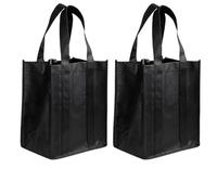 VPB 2PCS Wine Bottle Carrier Bag for 6 Bottles,Reusable Durable Compartment Wine Bottle Holder Bag with Protable Handles for Travel Camping Picnic Red Wine,Champagne,Beer