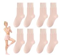 VPB 5 Pairs Cotton Ballet Socks for Girls and Women,Soft Breathable Dance Socks,Seamless Stretchable Ankle Socks for Ballet,Jazz,Yoga and Daily Wear,One Size Fits Most