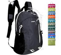 VPBAGE 15L Waterproof Hiking Daypack, Small Backpack Travel Outdoor, Lightweight Day Pack with Tool Loops, A-black, Waterproof Hiking Daypack Day Pack