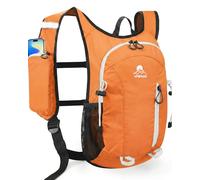 VPBAGE Small Hiking Backpack with Front Phone Holder, Packable Back pack with Chest and Waist Strap, Orange-, S, Daypack Backpacks