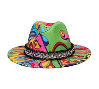 VPbao 1920s Fedora Men Wool Felt Gangster Panama Hat Wide Brim Pearl Band | Soft Lightweight Felt Fabric, Pearl Fringe Decorative Hatband Ideal Accessory For Streetwear And Fashion Photography