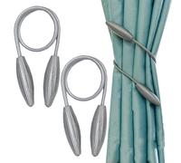 VPbao 2 Pack DIY Curtain Tiebacks Clips Decorative Creative Variety Shape Twist Drape Tie Backs European Style Random Modelling Curtain Holdbacks for Home Kitchen Office Window Drapery Grey