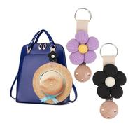 VPbao 2 Pack Flower Hat Clips for Travel on Bag, Stylish Backpack Pendant Keychain Charm Flower with Travel Hat Clip Hands-Free Hat Holder Clip for Handbag Backpack Luggage Hat Companion Outdoor 003C