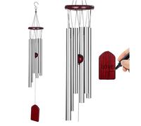VPbao 27" Wind Chimes for Garden with 6 Aluminum Tubes for Outdoor Indoor | Personalize the wooden tag with words Metal Wind Chimes for Garden Patio Backyard Home Decor