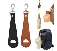 VPbao 2pcs PU Leather Cap Holder for Backpack Purse, Hat Clip for Travel on Bag, Hat Holder Carrier Strap for Baseball, Snapback, Ponytail Cap Without Indentation, Hands-Free Hat Holder Accessories