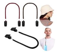 VPbao 3pcs Cap Retainer, Windproof Hat Clip Strap Cord Retainers Outdoor Travel Cap Keeper with Clips Lanyard for Fishing/Boating/Camping/Hiking Glasses Chain Neck Strap Anti-Lost Tool