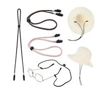 VPbao 3pcs Hat Retainer Clips, Adjustable Elastic Windproof Hats Chin Cord, Removable Chin Strap & Spring Loaded Stop Cord Lock Anti-Lost Cap Strap Clips for Fishing Hiking Camping Travel Boating 021A
