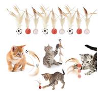VPbao 9pcs Elastic Balls, Cat Fun Supplies, Pet Mini Interactive Bouncy Ball Toys, Rolling Balls for Cats Playing Exercise Indoor Outdoor, Kitten Teething Toys Stimulate Cats' Hunting Instincts
