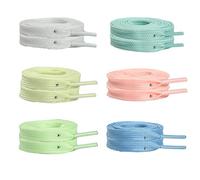 VPbao Flat Glow in The Dark Shoelace 6 pairs Sport Shoes Reflective Laces | Hard Plastic Aglet, Sturdy Not Easy To Fray, Luminous Laces Replacements Men Women Adults Kids Shoestrings