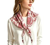 VPbao Women's Double Sided Double Layer Paisley Triangle Scarf with Delicate Tail, Multi-Way Wear Waist Belt Skirt Extender for Jeans, Y2K Layered Outfit Accessory E Red
