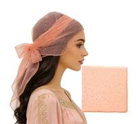 VPbao Women's Glitter Rhinestone Scarf, 80cm Square Bandana Soft Sparkly Rhinestone Long Mesh Shawls, Multi-Use Square Towel, Translucent Silk Lace Hair Wrap Headwrap G