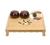 VPH Classic Go Set with Floor Frame - 4-Foot Bamboo Reversible Board (0.8'') + Old Yunzi Single-Convex Stones & Spruce Wood Jars