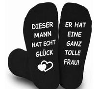 VpiuV Funny Socks for Couples - Gift for Men & Women, "This Man Has Great Luck" - Original Gift Idea for Boyfriend, Husband, Valentine's Day, Birthday & Anniversary