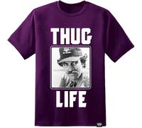 VPJGFL DPX-1 Magnum PI Thug Life Mens Funny T Shirt Tom Selleck Old Skool Classic Vintage Retro(Large)