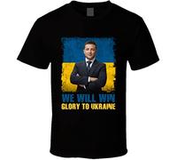 VPJGFL FanTstore We Will Win Glory to Ukraine President Zelenskyy Leader Hope T Shirt(XX-Large)