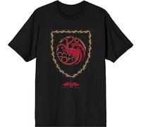 VPJGFL Fire Will ReignTagline. Targaryen Shield Dragon Symbol T Shirt 100% Cotton Short Sleeve O-Neck T-Shirt Casual Mens Top(Large)